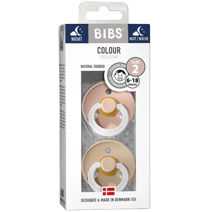 BIBS Colour Latex Size 2 Blush Glow/Vanilla Glow 2-pack Bibs