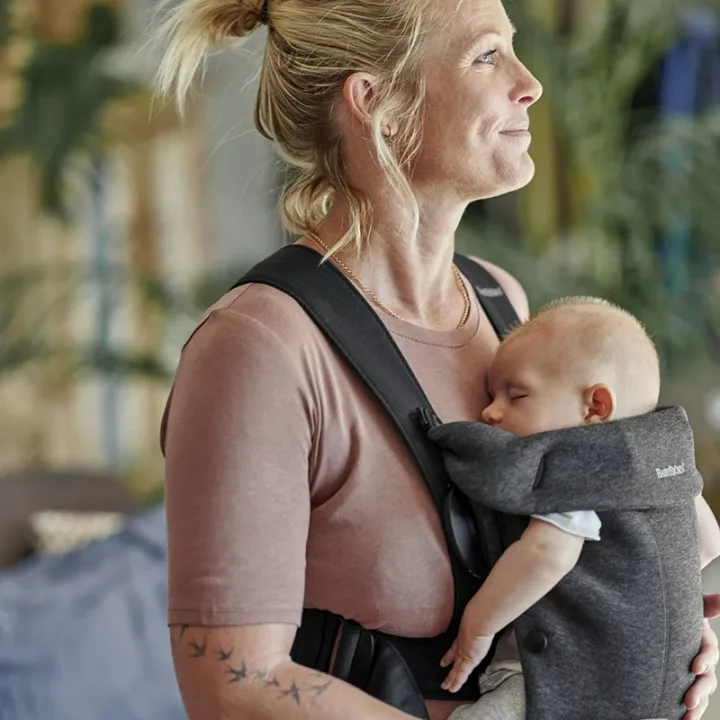 BabyBjörn Bärsele Mini Ljusgrå 3D Jersey Svartgrå Babybjörn