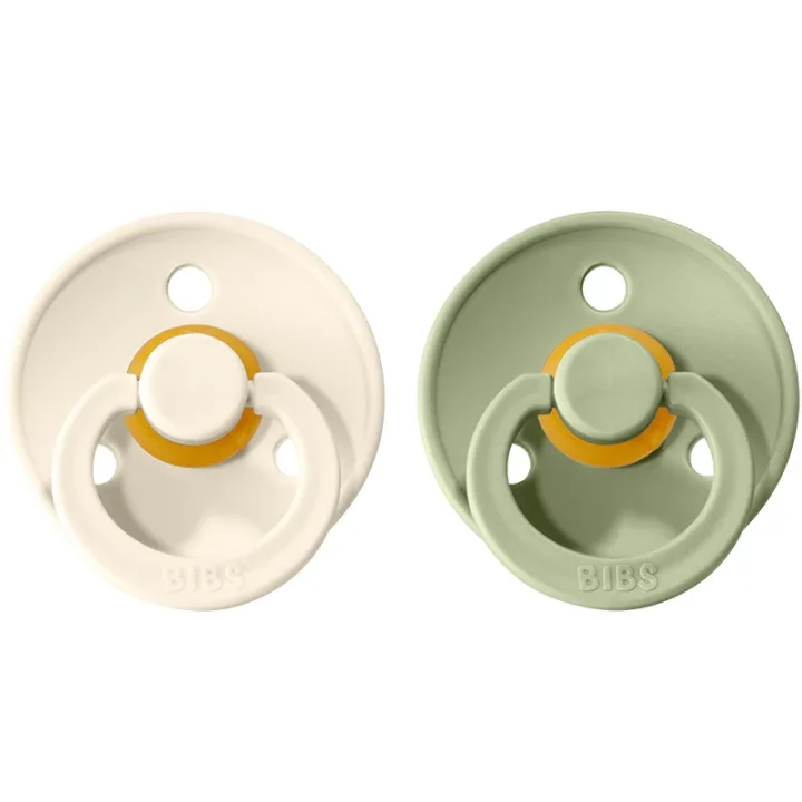 BIBS Colour Latex Size 1 Ivory/Sage 2-pack Bibs