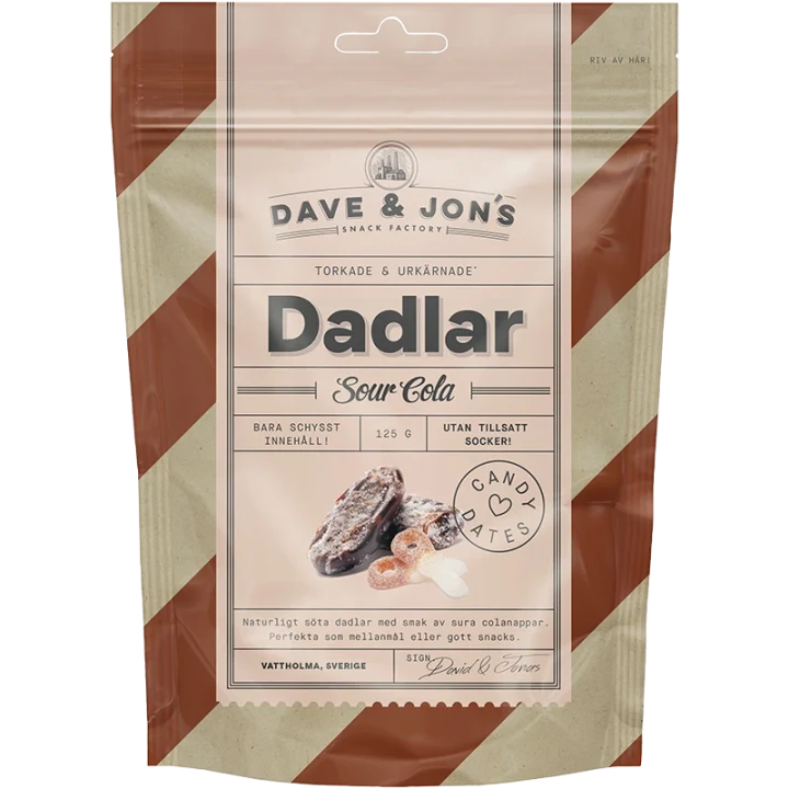 Dave & Jon's Dadlar Sour Cola 125 g Dave & Jons