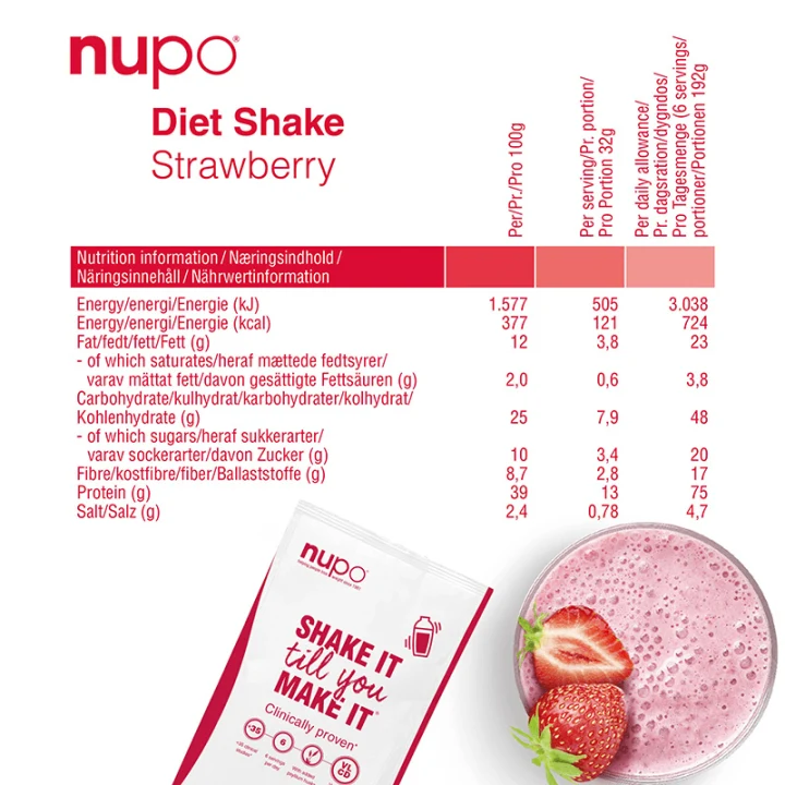 Nupo Diet Shake Value Pack Strawberry 30 port. Nupo