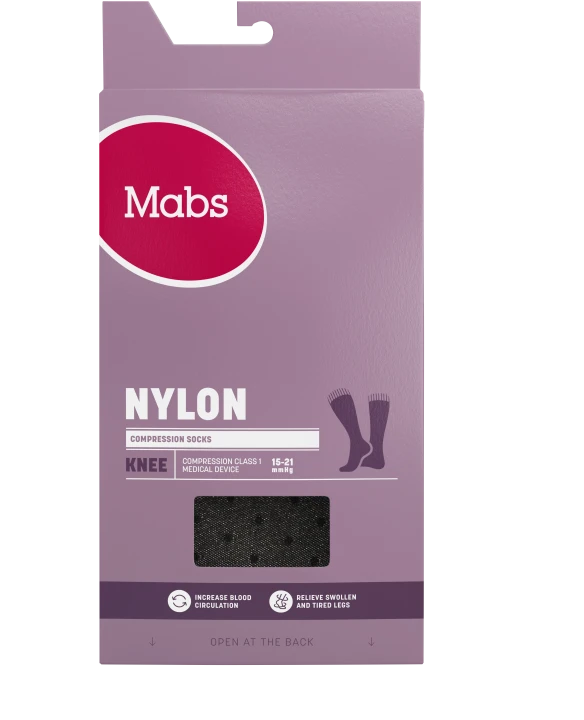 Mabs Nylon Knee Black Dotted 1 par L Mabs