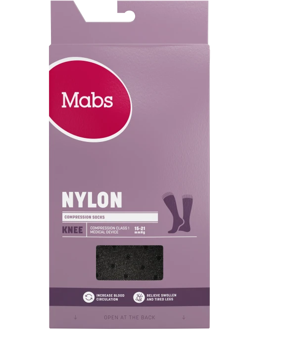 Mabs Nylon Knee Black Dotted 1 par XL Mabs