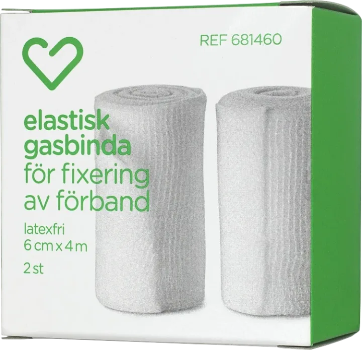 Hjärtats elastiska gasbinda 6 cm x 4 m 2 st Hjärtats