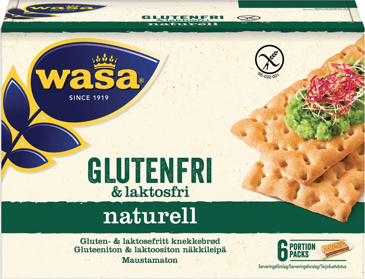 Gluten och laktosfritt Knäckebröd naturell 240gram 