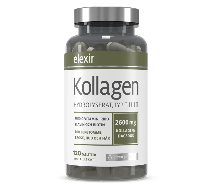 Elexir Kollagen Hydrolyserat 120 tabletter Elexir Pharma