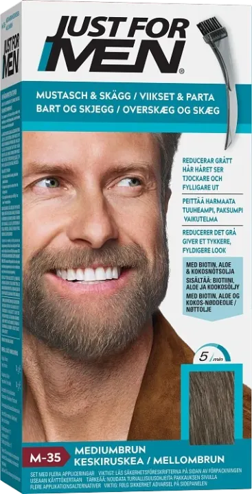 Just For Men Mustache & Beard Skäggfärg Medium Brown Just For Men