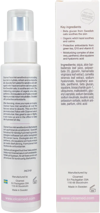 Cicamed Organic Science Face Mist Sensitive 100 ml Cicamed