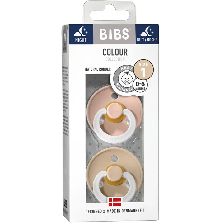 BIBS Napp Blush / Vanilla Night 0-6 månader 2-pack Bibs
