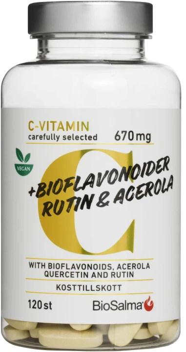 BioSalma C-vitamin 670 mg Bioflavonoider 120 tabletter BioSalma