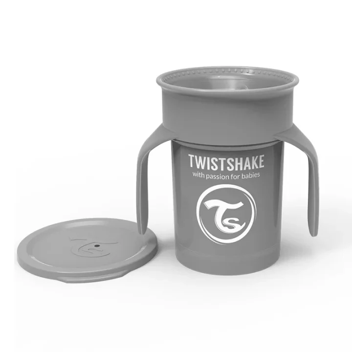 Twistshake 360 Cup 6+ mån Pastel Grey Twistshake