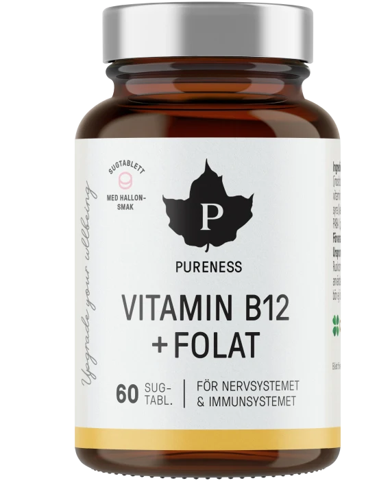 Pureness Vitamin B12 + Folat Hallon 60 kapslar Pureness
