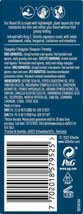 King C Gillette Beard Oil 30 ml King C Gillette