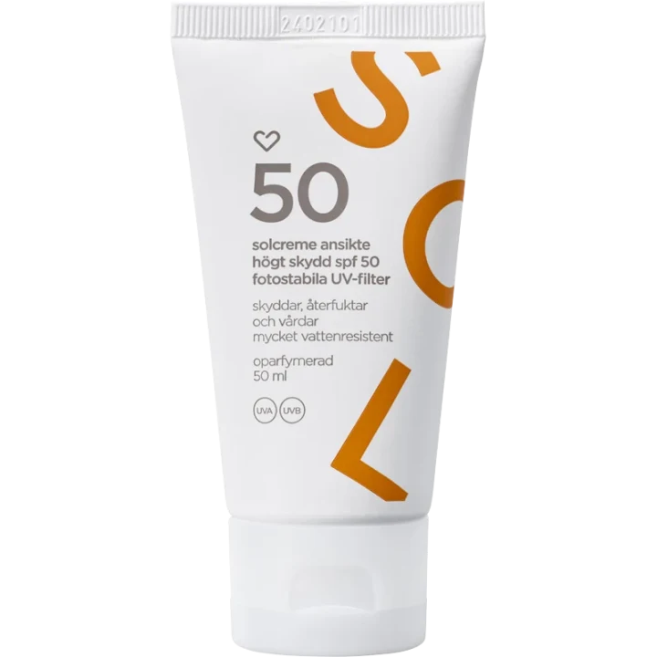 Hjärtats Solkräm Ansikte Oparfymerad SPF50 50 ml Hjärtats