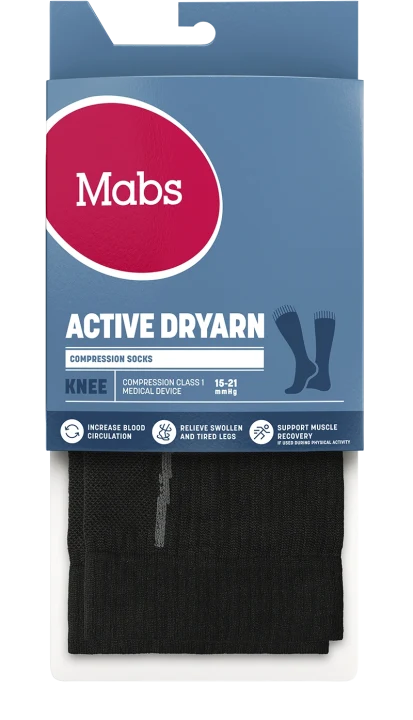 Mabs Comp Active Dryarn Knee Black XL Mabs