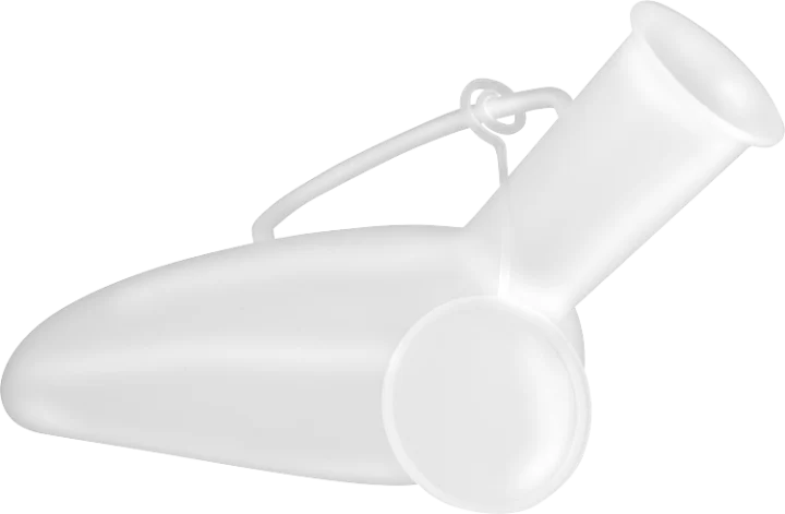 Urinflaska med lock och handtag 