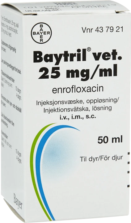Baytril® vet. Injektionsvätska, lösning 25mg/ml Injektionsflaska, 50ml 