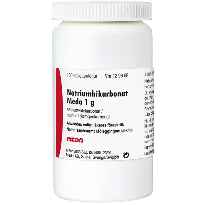 Natriumbikarbonat Meda tablett 1 g 100 st Natriumbikarbonat
