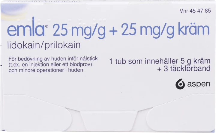 Emla kräm tub 25 mg/g+25 mg/g 5 g Emla