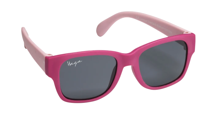 Haga Eyewear Barnsolglas Pom M att Pink Grey Lens 1par Haga Optik
