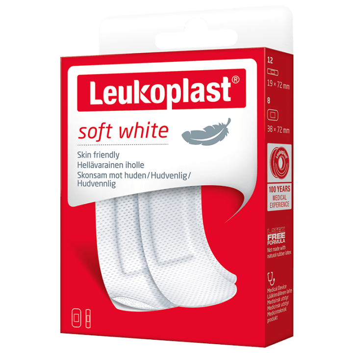 Leukoplast Soft 19x72 mm 12 st 38x72 mm 8 st Leukoplast