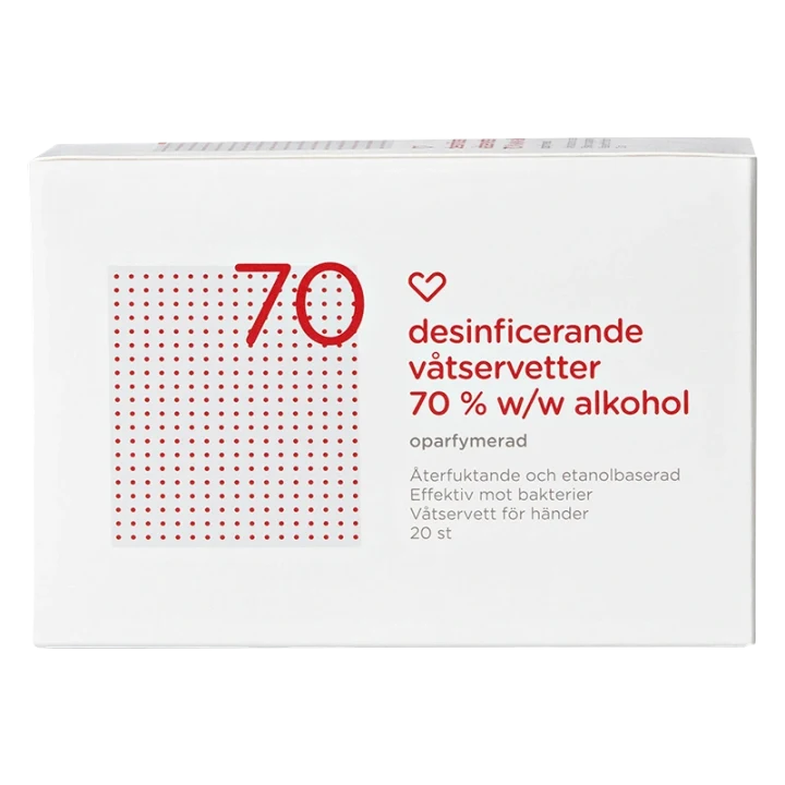 Hjärtats desinficerande våtservetter 70% oparf 20 st Hjärtats