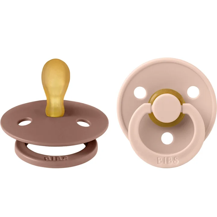 BIBS Colour Latex Symmetrical Blush/Woodchuck 2-pack Size 1 Bibs