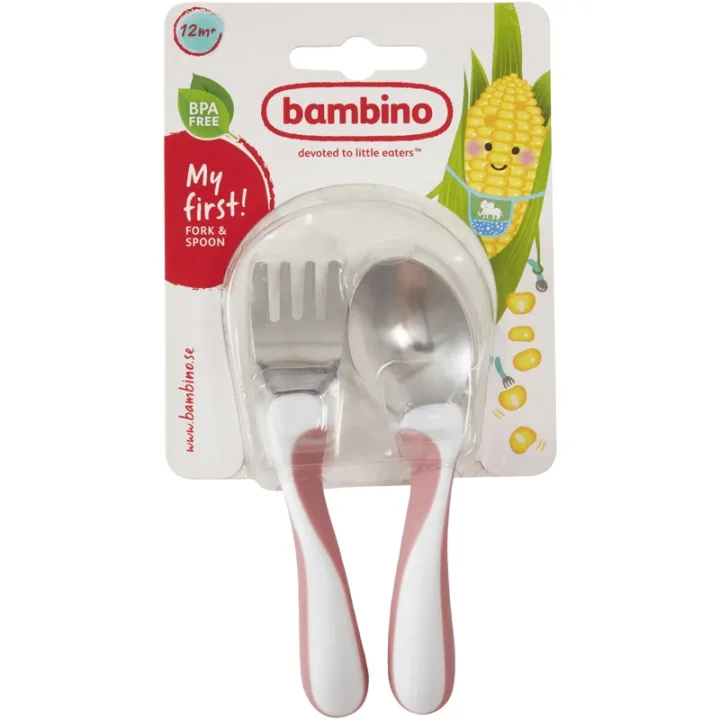 Bambino My first! Fork & Spoon  Cerise Bambino