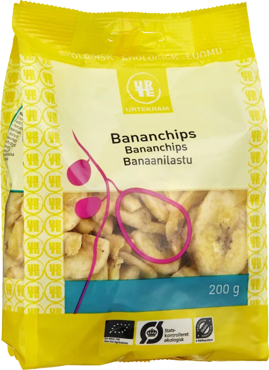 Urtekram Bananchips Eko 200 g Urtekram