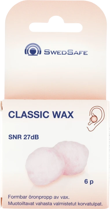 SwedSafe Klassik Vax Öronpropp 6 par SwedSafe