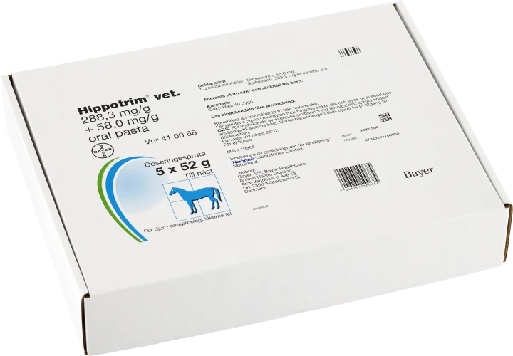 Hippotrim® vet. Oral pasta 288,3mg/g+58,0mg/g Plastsprutor 5x52g 