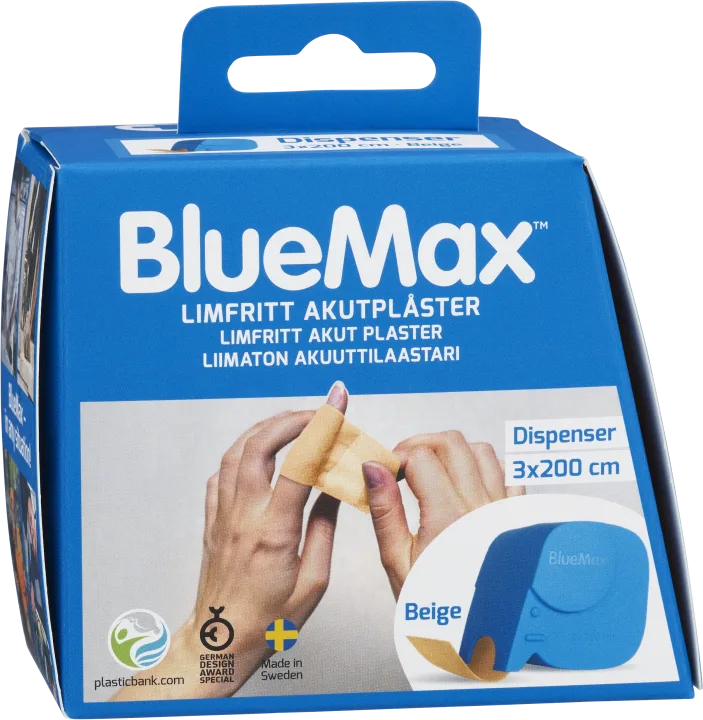 BlueMax-II Dispenser Limfritt Akutplåster 3cmx200cm 1st BlueMax