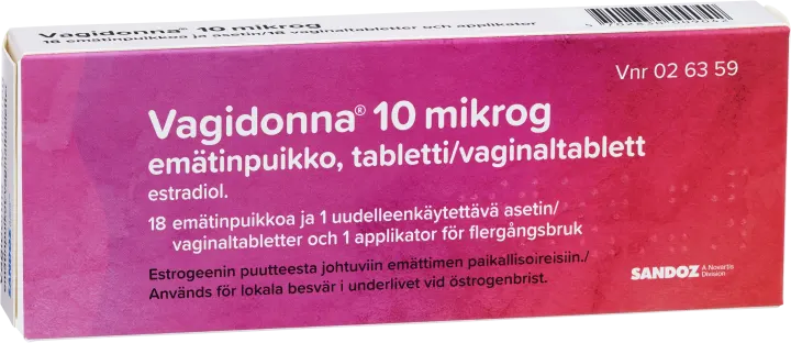 Vagidonna vaginaltablett 10 mikrog 18 st Vagidonna