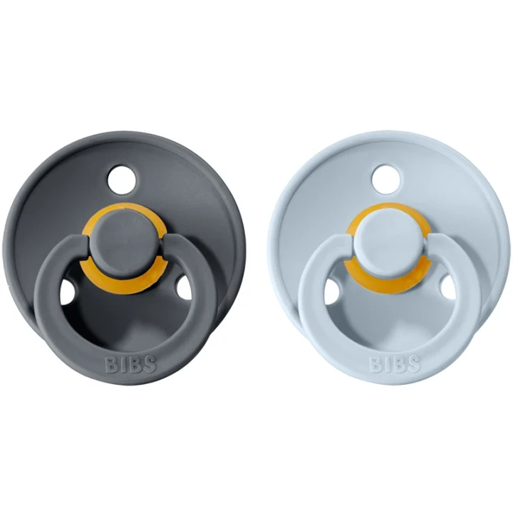 BIBS Colour Latex Size 1 Iron/Baby Blue 2-pack Bibs