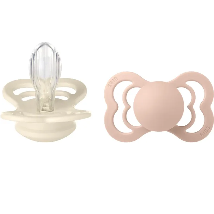 BIBS Supreme Silicone Ivory/Blush 2-pack Size 2 Bibs