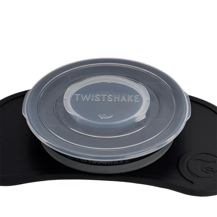 Twistshake Click-Mat Mini + Plate Black Twistshake