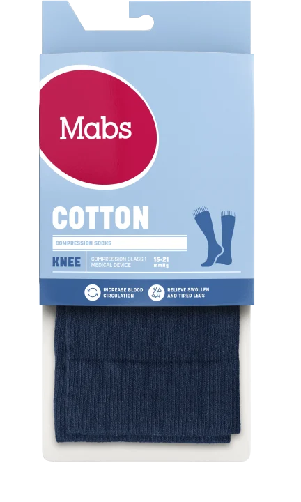 Mabs Cotton Knee Navy 1 par XL Mabs