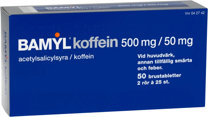 Bamyl koffein brustablett 500 mg/50 mg 2 x 25 st Bamyl
