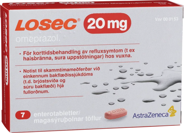 Losec enterotablett 20 mg 7 st Losec