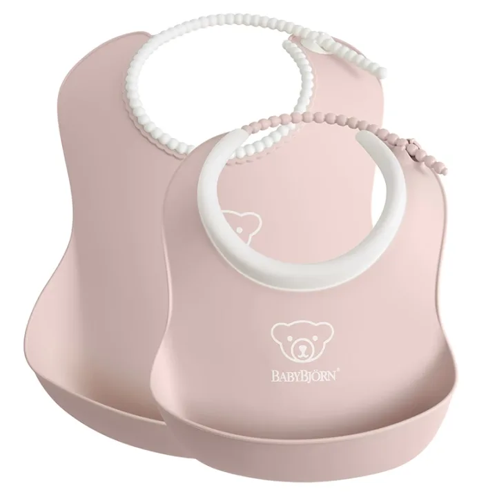 BabyBjörn Haklappsset Blekrosa 2-pack Babybjörn