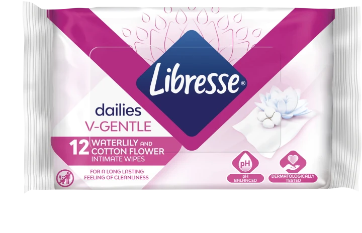 Libresse Dailies V-gentle intimservetter Näckros & Bomullsblomma 12-pack Libresse