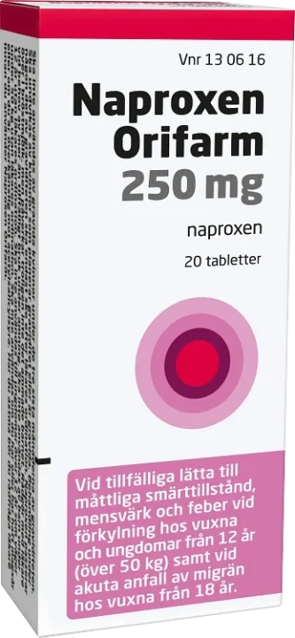 Naproxen Orifarm tablett 250 mg 20 st Orifarm