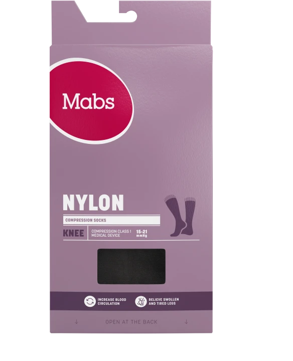 Mabs Nylon Knee Black 1 par XL Mabs