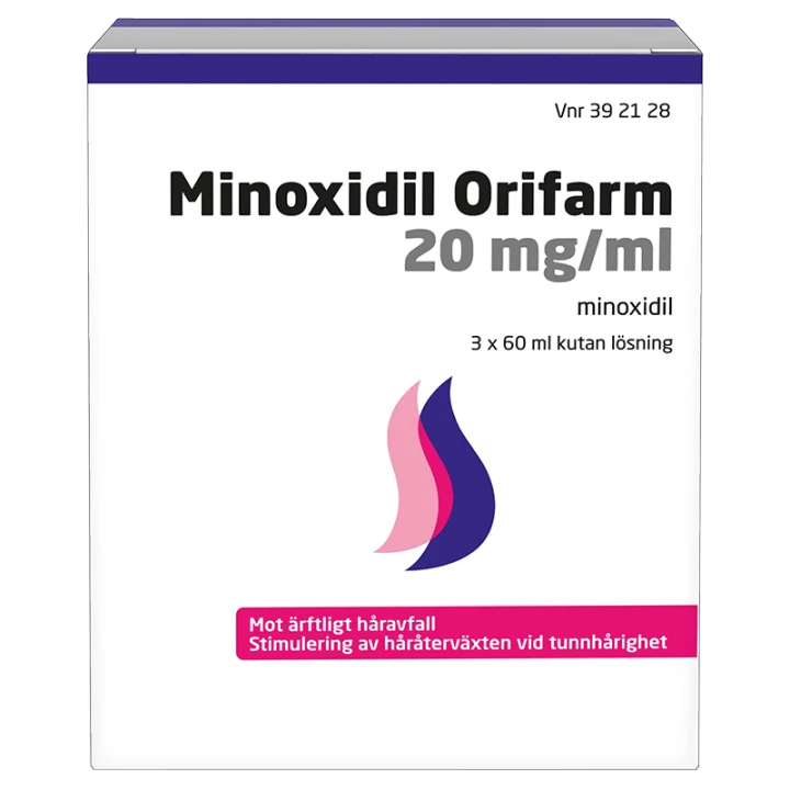 Minoxidil Orifarm kutan lösning 20 mg/ml 3x60 ml Orifarm