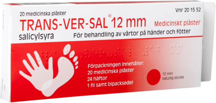 Trans-Ver-Sal 12 mm medicinskt plåster 20 st Trans-ver-sal