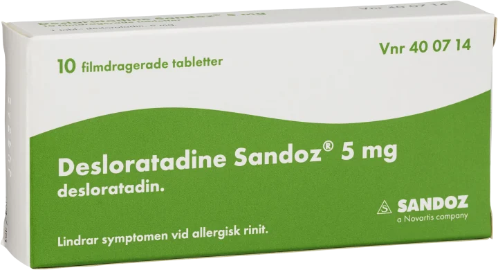 Desloratadine Sandoz filmdragerad tablett 5 mg 10 st Sandoz