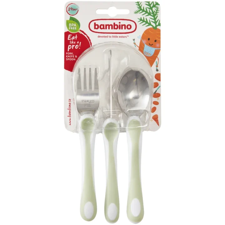 Bambino Eat Like a Pro! Fork, Knife & Spoon Turquoise Bambino