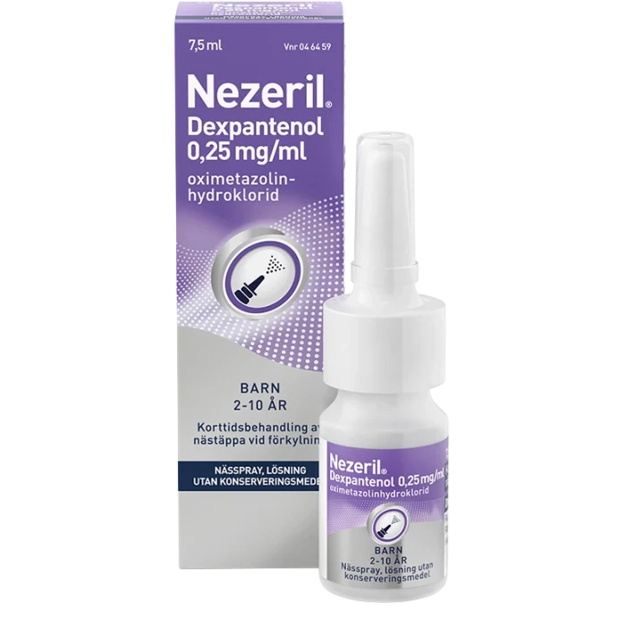 Nezeril Dexpantenol Nässpray, lösning 0,25mg/ml, 7,5ml Nezeril