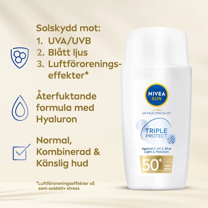 Nivea Sun UV Face Triple Protect Fluid SPF 50+ 40 ml Nivea