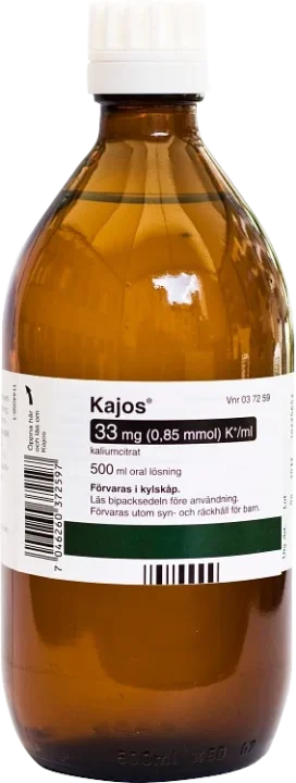 Kajos® Oral lösning 33mg(0,85mmol)K+/ml Flaska, 500ml 